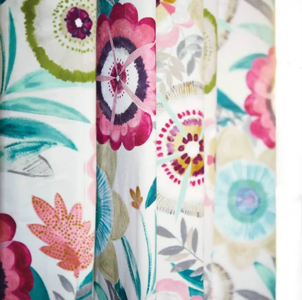 Komovi Fabric - Azalea / Fern / Lagoon by Komovi Fabric - Azalea / Fern / Lagoon from
