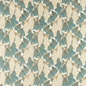 blue botanical linen fabric from Harlequin