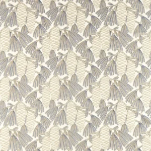 black-grey botanical linen fabric from Harlequin