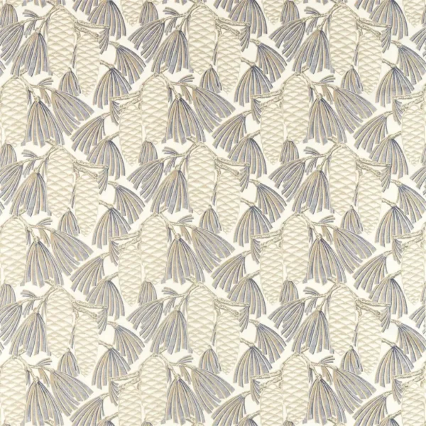 black-grey botanical linen fabric from Harlequin