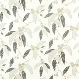 black-grey botanical cotton fabric from Harlequin