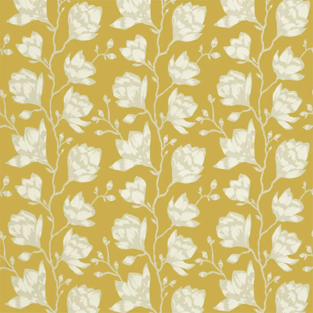 Lustica Fabric - Saffron by brown botanical woven fabric from Harlequin