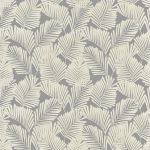 black-grey botanical jacquard fabric from Harlequin