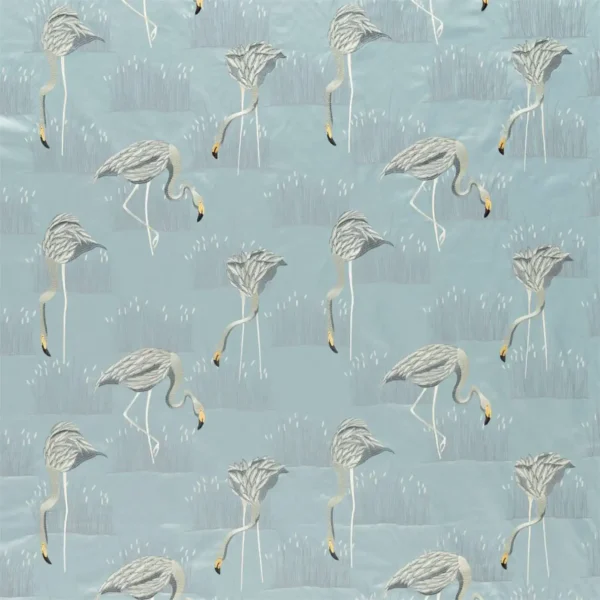 Salinas Fabric - Glacier / Silver by blue animal jacquard fabric from Harlequin