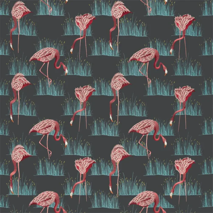 Salinas Fabric - Azalea / Lagoon swatch