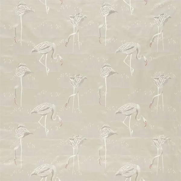 Salinas Fabric - Linen / Silver by black-grey animal jacquard fabric from Harlequin