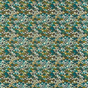 blue geometric velvet-chenille fabric from Harlequin