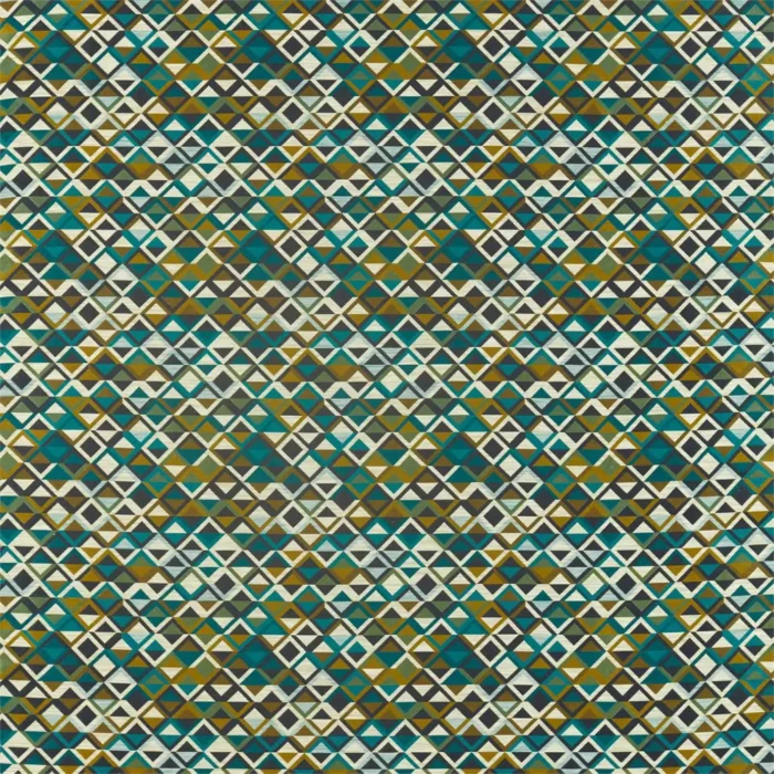 Boka Fabric - Charcoal / Marine / Zest swatch