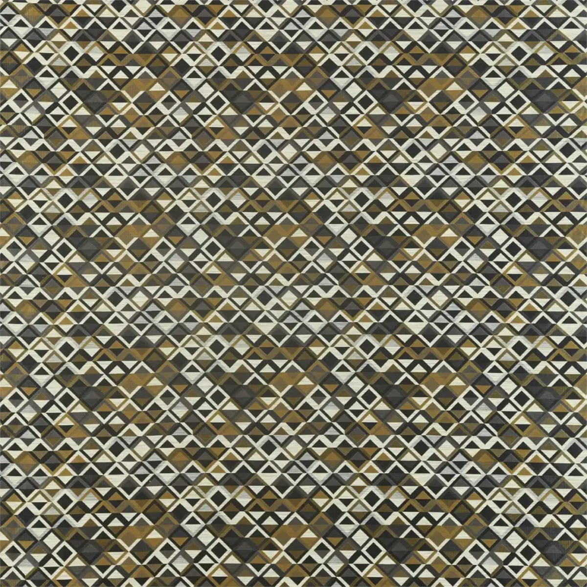 Boka Fabric - Slate / Charcoal / Brass by black-grey geometric velvet-chenille fabric from Harlequin
