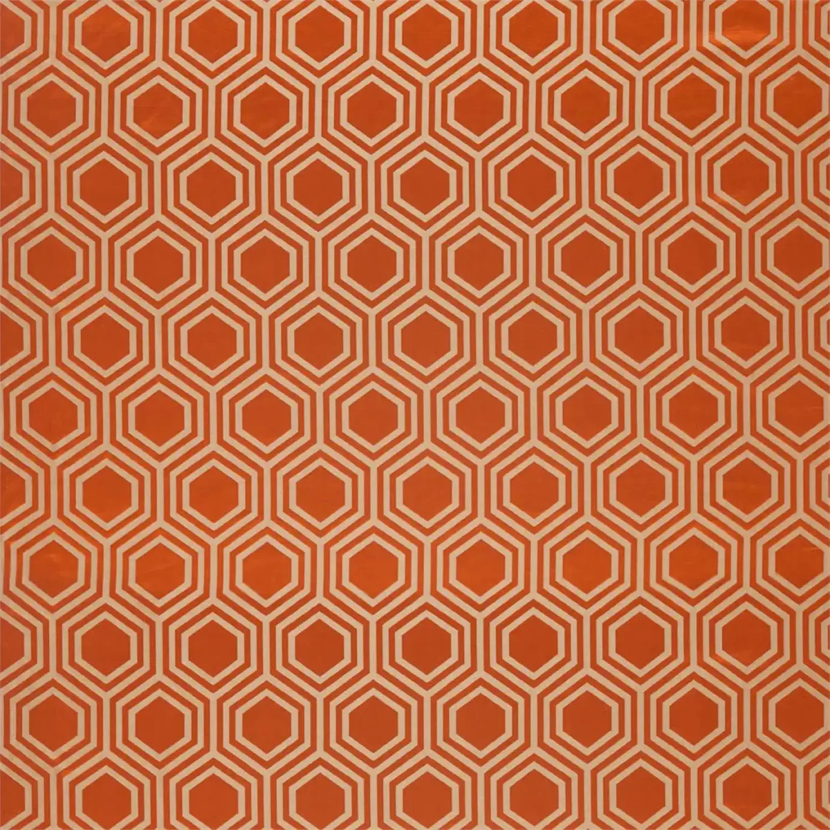 Selo Fabric - Russet by orange geometric woven fabric from Harlequin