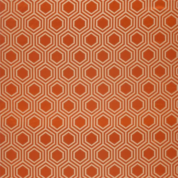 Selo Fabric - Russet by orange geometric woven fabric from Harlequin