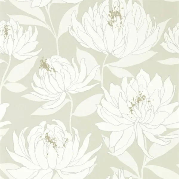 Sebal Wallpaper - Earth / Silver by black-grey botanical wallpaper from harlequin