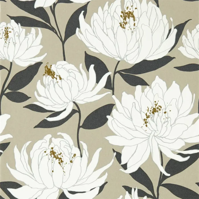 Sebal Wallpaper - Platinum / Ebony fabric swatch HSAW112130