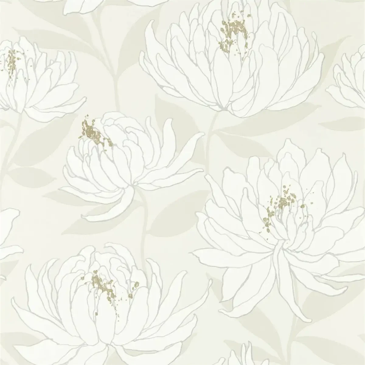 Sebal Wallpaper - Glacier / Silver by black-grey botanical wallpaper from harlequin