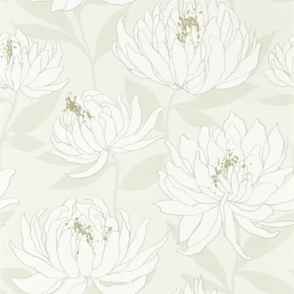 Sebal Wallpaper - Glacier / Silver by black-grey botanical wallpaper from harlequin