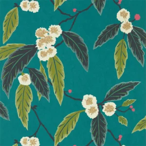 blue botanical wallpaper from harlequin