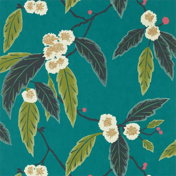 blue botanical wallpaper from harlequin