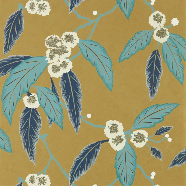 blue botanical wallpaper from harlequin