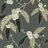 black-grey botanical wallpaper from harlequin