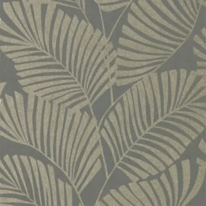 black-grey botanical wallpaper from harlequin