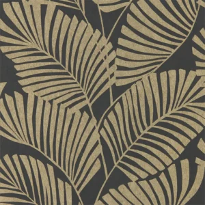 black-grey botanical wallpaper from harlequin