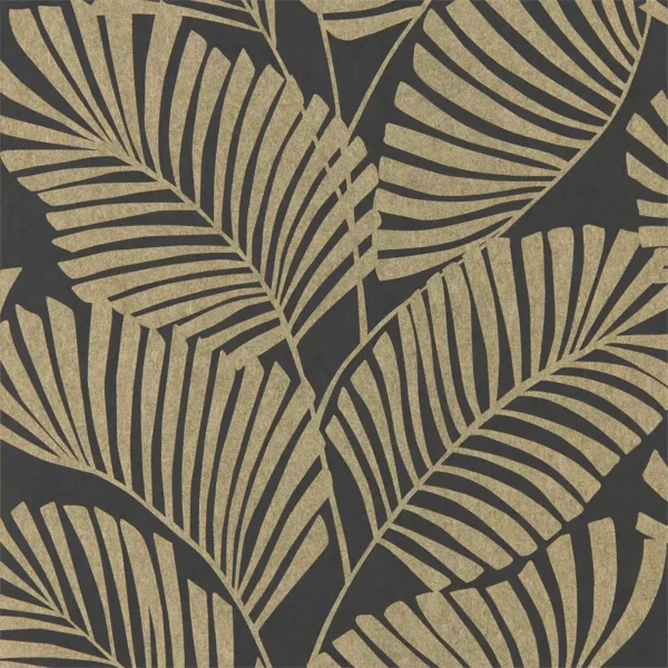 black-grey botanical wallpaper from harlequin