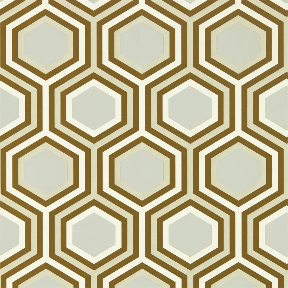 Selo Wallpaper - Gold / Platinum by brown geometric wallpaper from harlequin