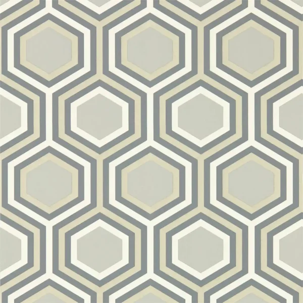 Selo Wallpaper - Slate / Platinum by black-grey geometric wallpaper from harlequin