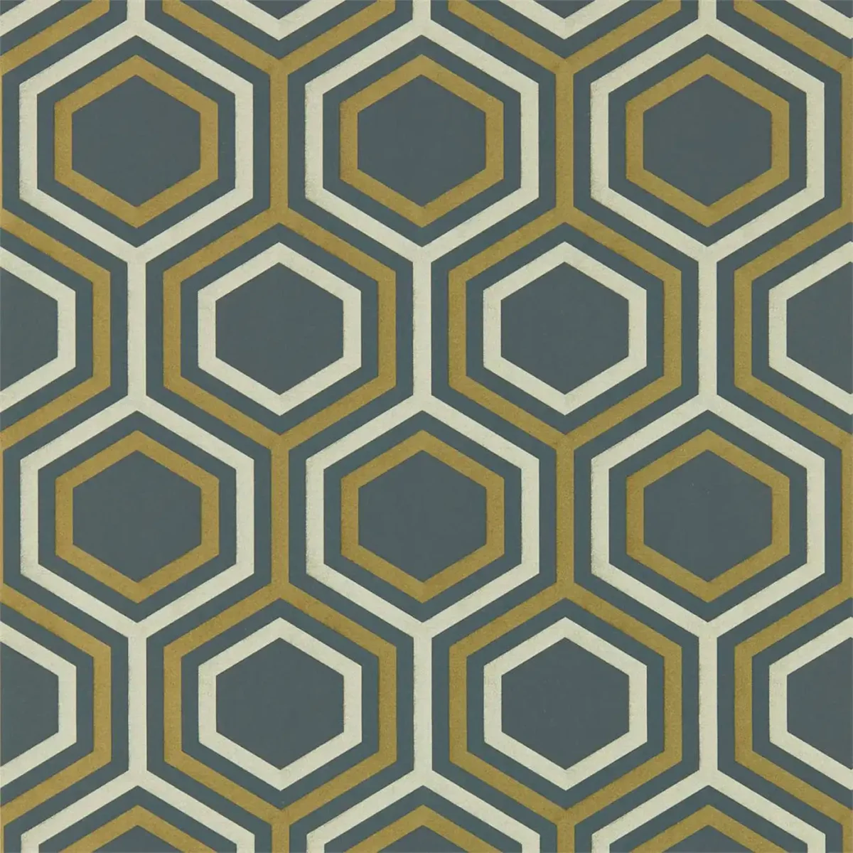 Selo Wallpaper - Ebony / Gold by black-grey geometric wallpaper from harlequin