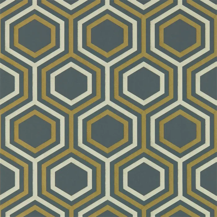Selo Wallpaper - Ebony / Gold fabric swatch HSAW112149