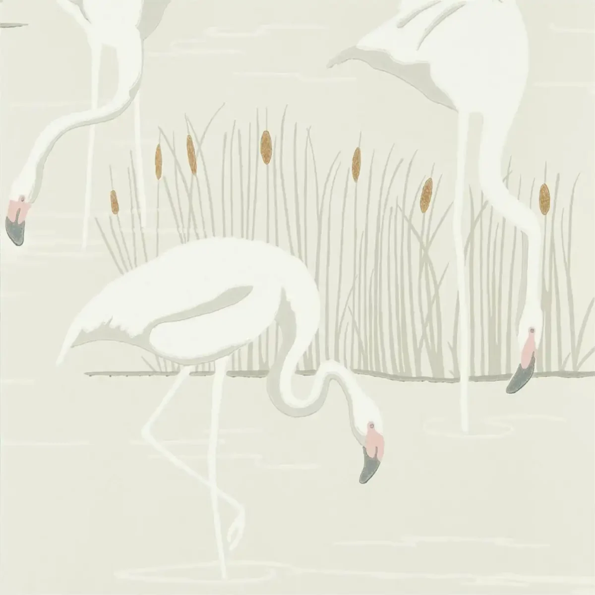 Salinas Wallpaper - Cloud / Blossom / Gold by black-grey animal wallpaper from harlequin