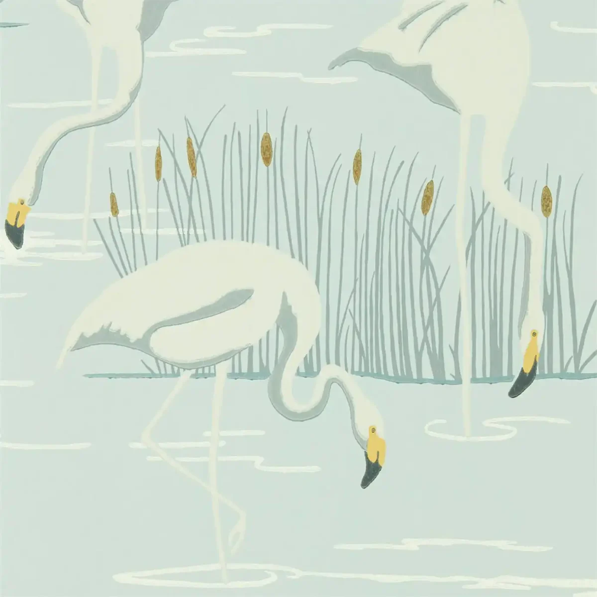 Salinas Wallpaper - Ice / Linen / Dijon by blue animal wallpaper from harlequin