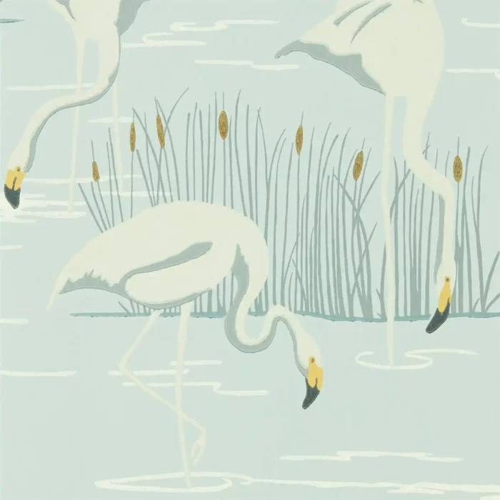 Salinas Wallpaper - Ice / Linen / Dijon fabric swatch HSAW112155