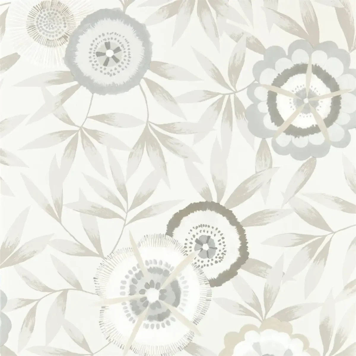 Komovi Wallpaper - Dove / Linen by black-grey botanical wallpaper from harlequin