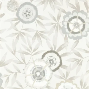 black-grey botanical wallpaper from harlequin