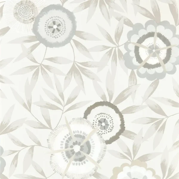Komovi Wallpaper - Dove / Linen by black-grey botanical wallpaper from harlequin