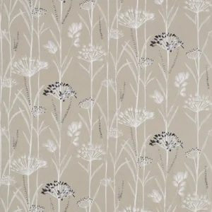 black-grey botanical embroideried fabric from Harlequin