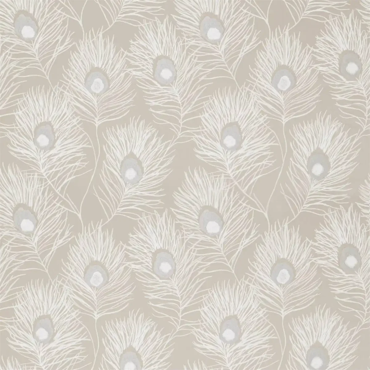 Orlena Fabric - Putty / Silver by black-grey botanical jacquard fabric from Harlequin