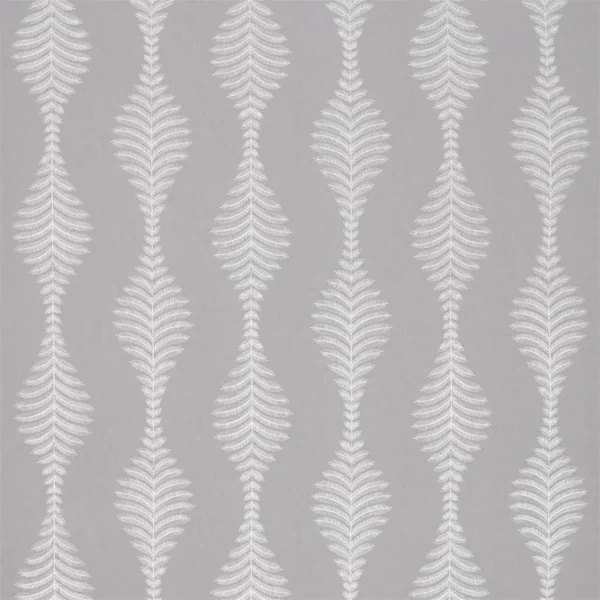 Lucielle Fabric - Pearl / French Grey by black-grey botanical embroideried fabric from Harlequin