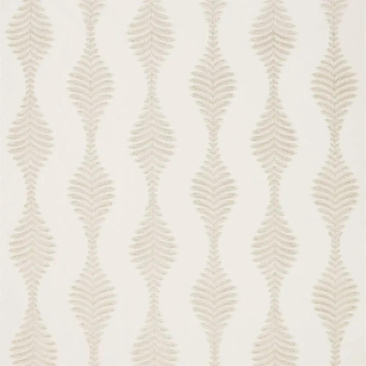 Lucielle Fabric - Chalk / Linen by brown botanical embroideried fabric from Harlequin