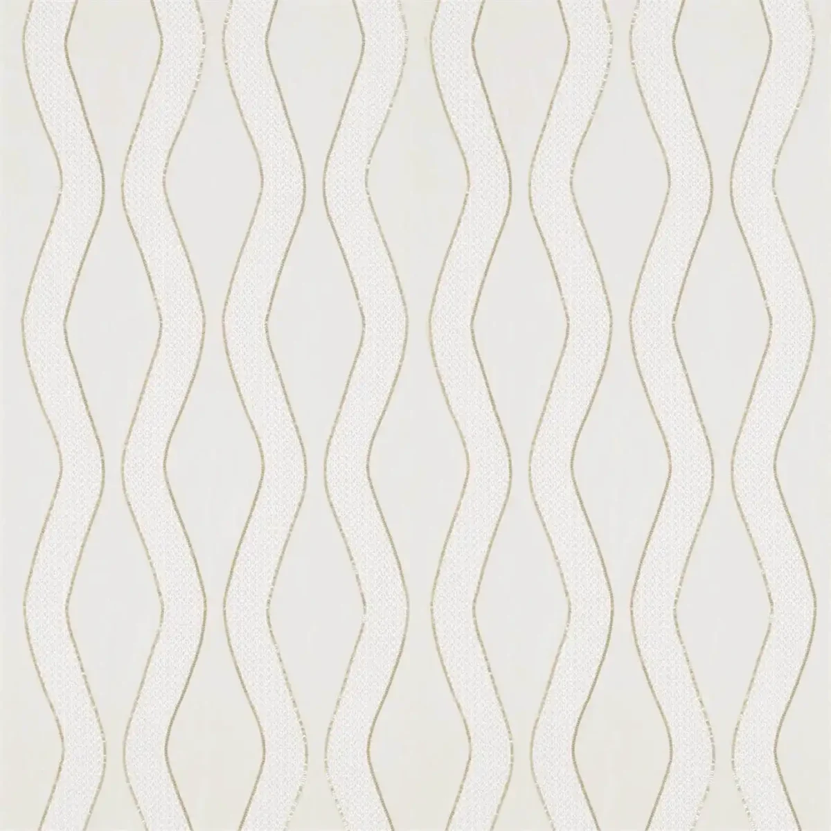 Chime Fabric - Brass by black-grey striped embroideried fabric from Harlequin