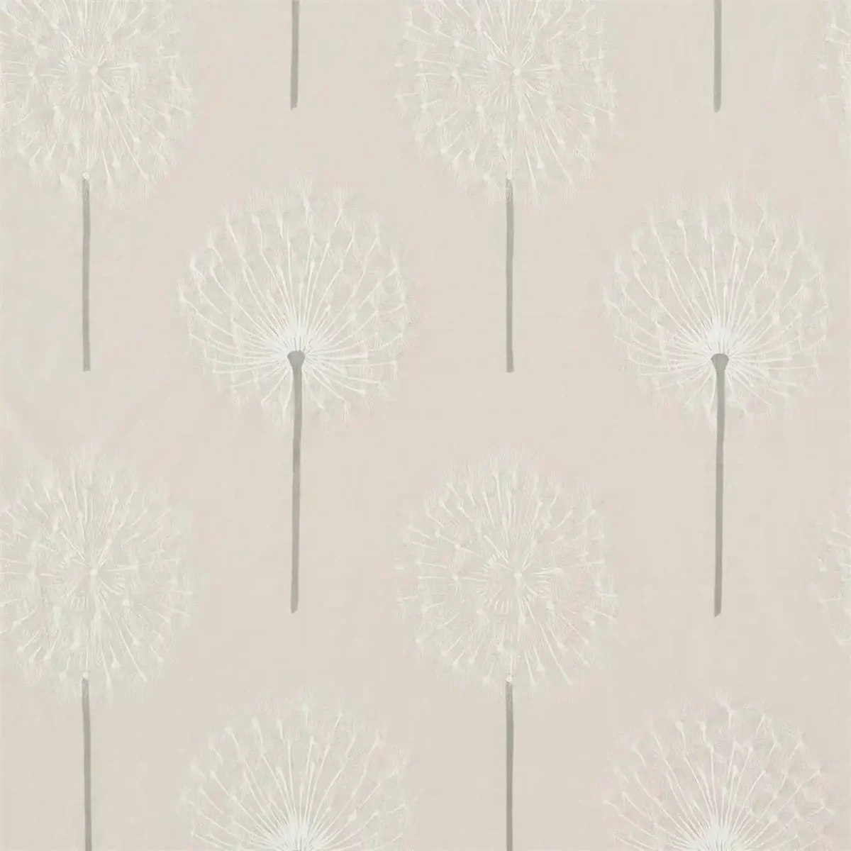 Amity Fabric - Pewter / Linen by black-grey botanical embroideried fabric from Harlequin