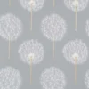 black-grey botanical embroideried fabric from Harlequin