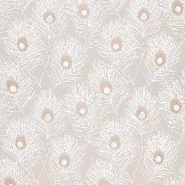 Orlena Fabric - Rose Gold / Pearl by black-grey botanical jacquard fabric from Harlequin