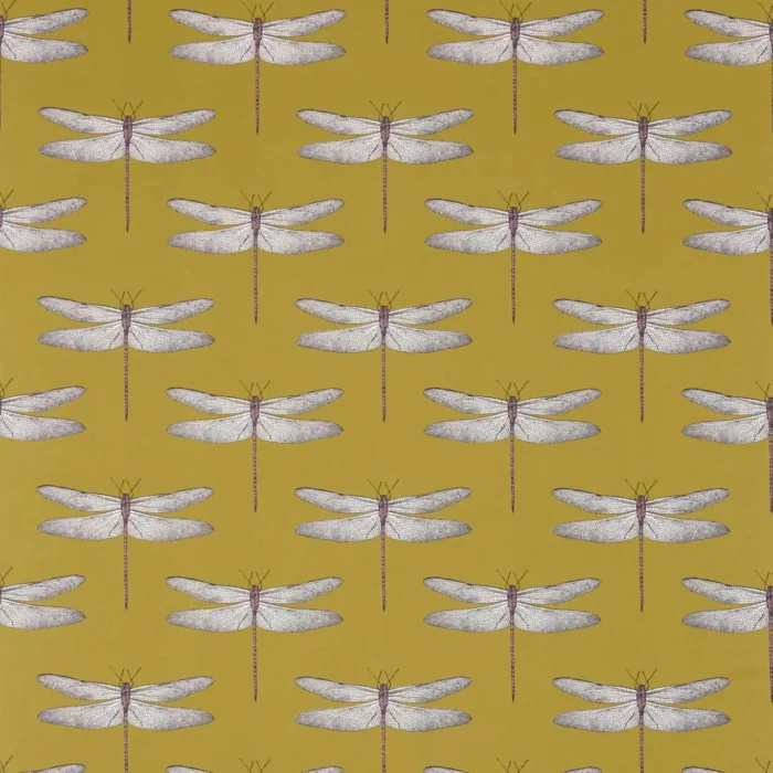 Demoiselle Fabric - Chartreuse / Grape swatch