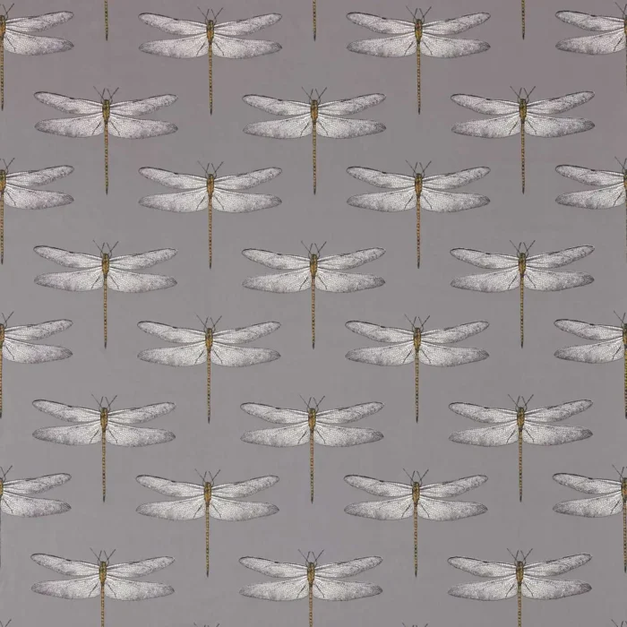 Demoiselle Fabric - Graphite / Almond swatch