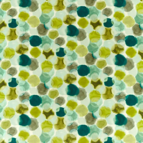 Selenic Fabric - Chartreuse / Topaz by green spotted linen fabric from Harlequin