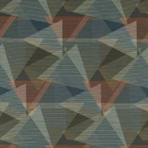 purple geometric embroideried fabric from Harlequin