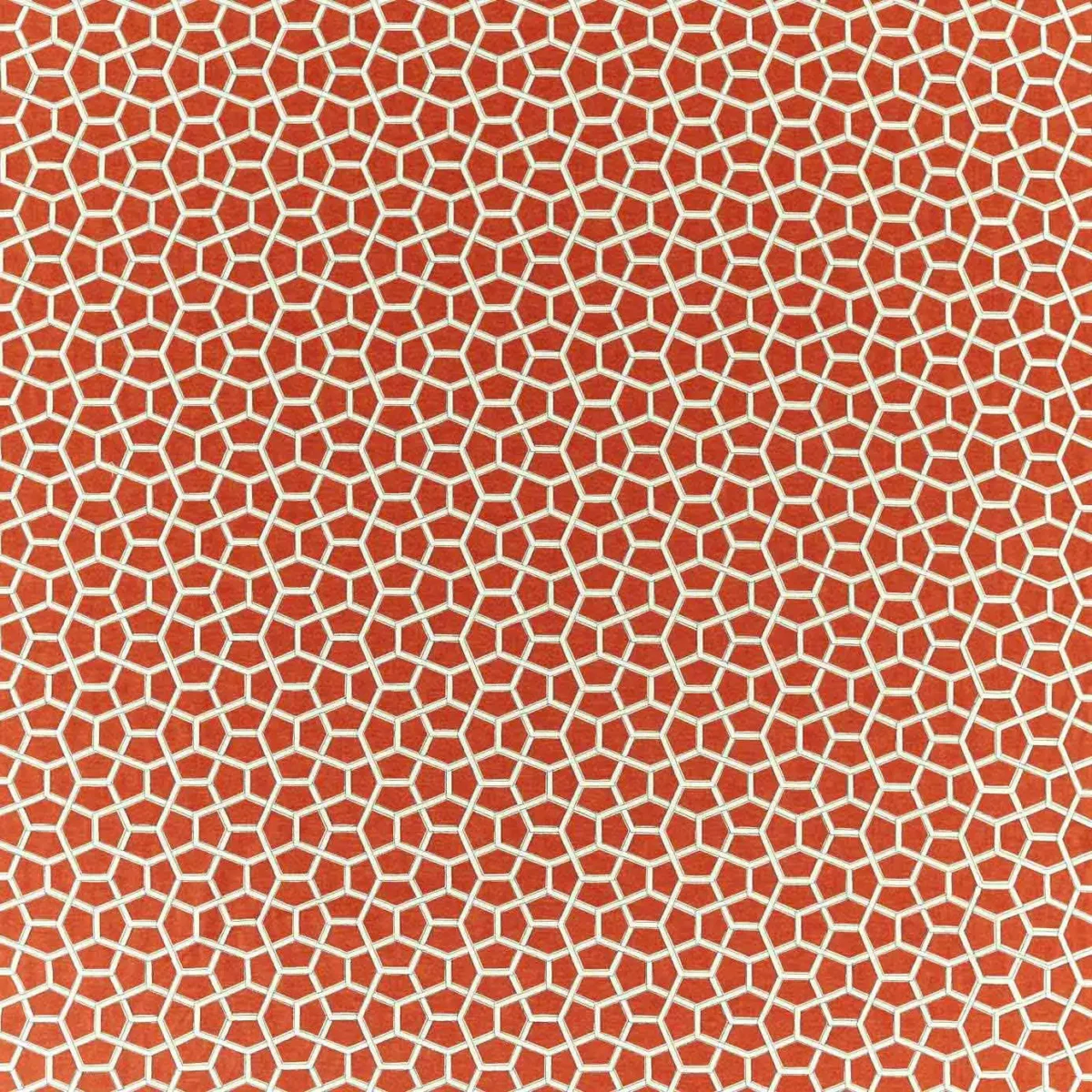 orange geometric embroideried fabric from Harlequin