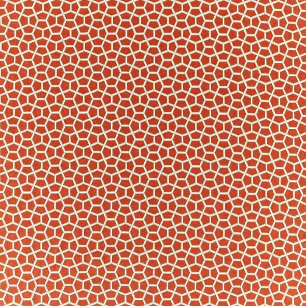 Cubica Fabric - Cayenne by orange geometric embroideried fabric from Harlequin
